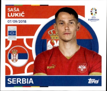 Sasa Lukic Serbia samolepka Topps EURO 2024 #SRB13