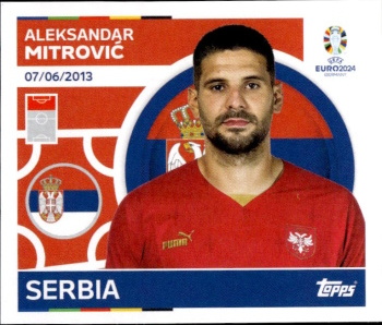 Aleksandar Mitrovic Serbia samolepka Topps EURO 2024 #SRB20