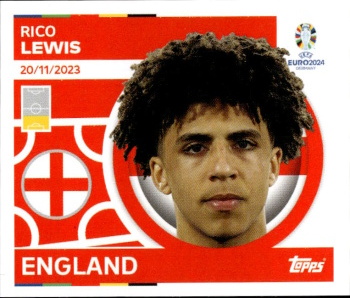 Rico Lewis England samolepka Topps EURO 2024 #ENG12
