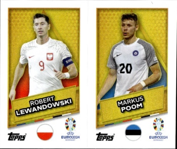 Robert Lewandowski / Markus Poom Poland / Estonia samolepka Topps EURO 2024 #POL-EST-SP