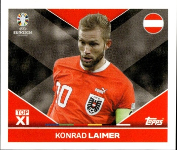 Konrad Laimer Austria samolepka Topps EURO 2024 #AUT-TOP1
