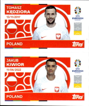 Tomasz Kedziora / Jakub Kiwior Poland samolepka Topps EURO 2024 #POL6-7