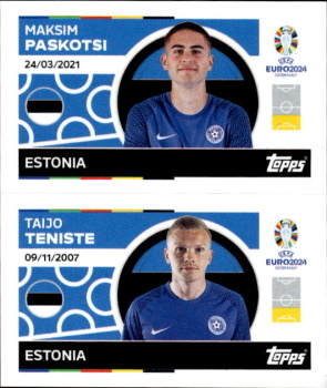Maksim Paskotsi / Taijo Teniste Estonia samolepka Topps EURO 2024 #EST8-9