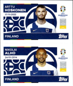 Arttu Hoskonen / Nikolai Alho Finland samolepka Topps EURO 2024 #FIN4-5