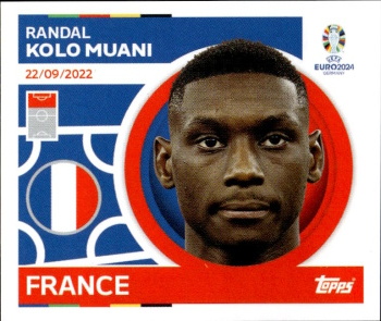 Randal Kolo Muani France samolepka Topps EURO 2024 #FRA17