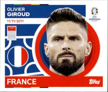 Olivier Giroud France samolepka Topps EURO 2024 #FRA18