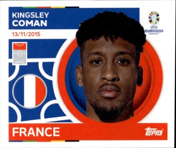 Kingsley Coman France samolepka Topps EURO 2024 #FRA19