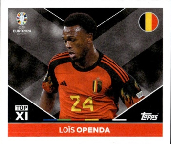 Lois Openda Belgium samolepka Topps EURO 2024 #BEL-TOP1