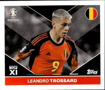 Leandro Trossard Belgium samolepka Topps EURO 2024 #BEL-TOP2