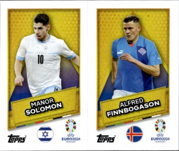 Manor Solomon / Alfred Finnbogason Israel / Iceland samolepka Topps EURO 2024 #ISR-ICE-SP
