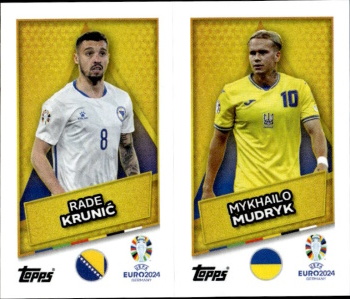 Rade Krunic / Mykhailo Mudryk Bosnia and Herzegovina / Ukraine samolepka Topps EURO 2024 #BIH-UKR-SP