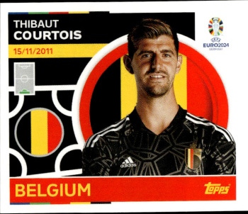 Thibaut Courtois Belgium samolepka Topps EURO 2024 #BEL4