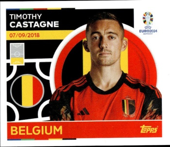 Timothy Castagne Belgium samolepka Topps EURO 2024 #BEL7