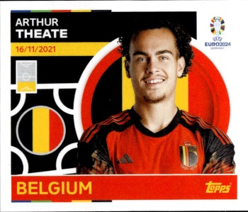 Arthur Theate Belgium samolepka Topps EURO 2024 #BEL8