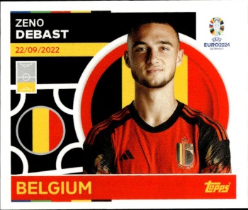 Zeno Debast Belgium samolepka Topps EURO 2024 #BEL9