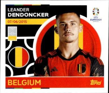 Leander Dendoncker Belgium samolepka Topps EURO 2024 #BEL11