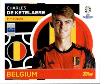 Charles De Ketelaere Belgium samolepka Topps EURO 2024 #BEL14