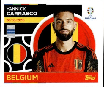 Yannick Carrasco Belgium samolepka Topps EURO 2024 #BEL15