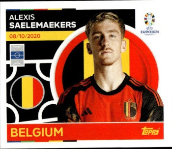 Alexis Saelemaekers Belgium samolepka Topps EURO 2024 #BEL16