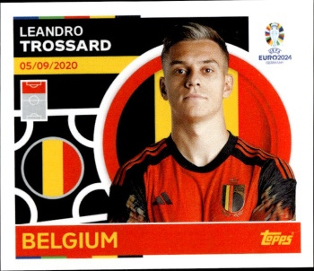 Leandro Trossard Belgium samolepka Topps EURO 2024 #BEL17