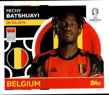 Michy Batshuayi Belgium samolepka Topps EURO 2024 #BEL20