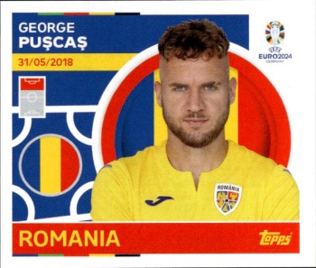 George Puscas Romania samolepka Topps EURO 2024 #ROM17