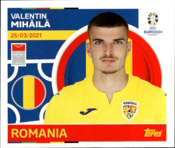 Valentin Mihaila Romania samolepka Topps EURO 2024 #ROM18