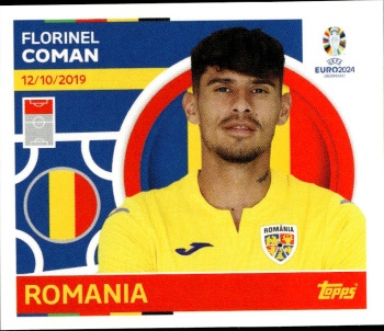 Florinel Coman Romania samolepka Topps EURO 2024 #ROM20