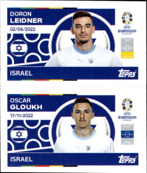 Doron Leidner / Oscar Gloukh Israel samolepka Topps EURO 2024 #ISR8-9