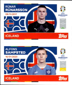 Runar Runarsson / Alfons Sampsted Iceland samolepka Topps EURO 2024 #ICE2-3