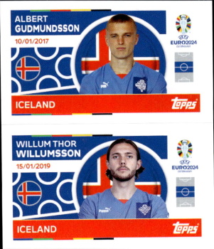 Albert Gudmundsson / Willum Thor Willumsson Iceland samolepka Topps EURO 2024 #ICE12-13