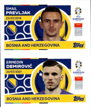 Smail Prevljak / Ermedin Demirovic Bosnia and Herzegovina samolepka Topps EURO 2024 #BIH14-15