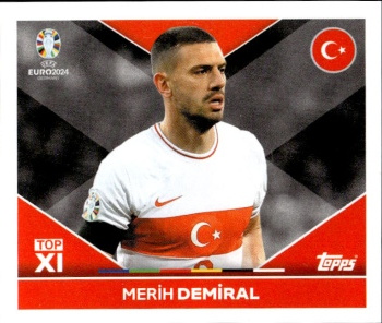 Merih Demiral Turkey samolepka Topps EURO 2024 #TUR-TOP1