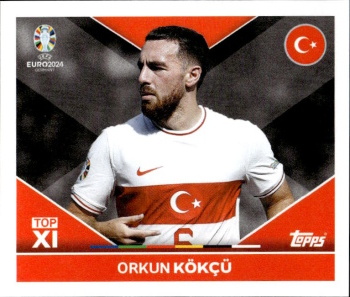 Orkun Kokcu Turkey samolepka Topps EURO 2024 #TUR-TOP2