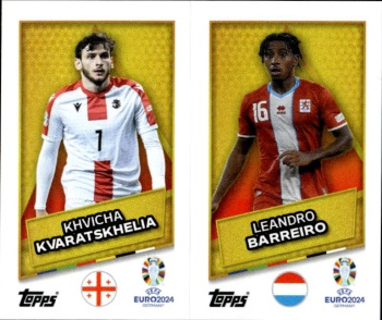 Khvicha Kvaratskhelia / Leandro Barreiro Georgia / Luxembourg samolepka Topps EURO 2024 #GEO-LUX-SP