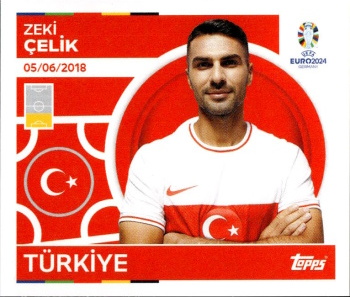 Zeki Celik Turkey samolepka Topps EURO 2024 #TUR5