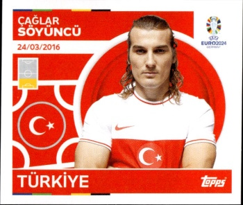 Caglar Soyuncu Turkey samolepka Topps EURO 2024 #TUR6