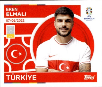 Eren Elmali Turkey samolepka Topps EURO 2024 #TUR7