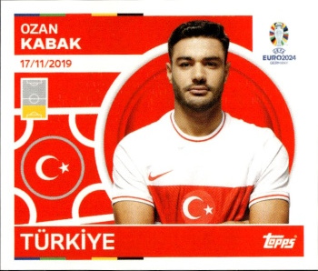 Ozan Kabak Turkey samolepka Topps EURO 2024 #TUR9