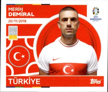 Merih Demiral Turkey samolepka Topps EURO 2024 #TUR12