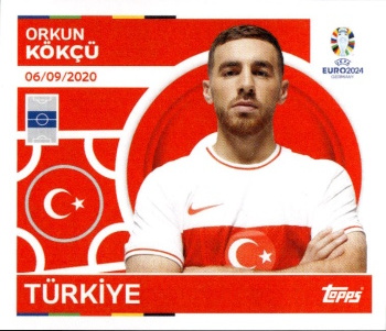 Orkun Kokcu Turkey samolepka Topps EURO 2024 #TUR17