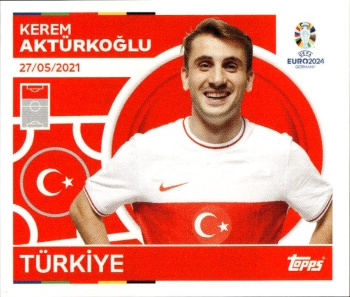 Kerem Akturkoglu Turkey samolepka Topps EURO 2024 #TUR18