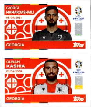Giorgi Mamardashvili / Guram Kashia Georgia samolepka Topps EURO 2024 #GEO2-3