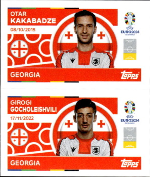 Otar Kakabadze / Giorgi Gocholeishvili Georgia samolepka Topps EURO 2024 #GEO4-5