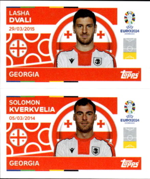 Lasha Dvali / Solomon Kverkvelia Georgia samolepka Topps EURO 2024 #GEO6-7