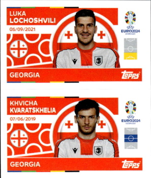 Luka Lochoshvili / Khvicha Kvaratskhelia Georgia samolepka Topps EURO 2024 #GEO8-9