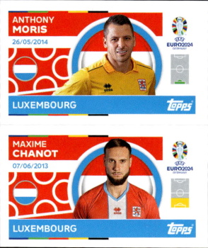 Anthony Moris / Maxime Chanot Luxembourg samolepka Topps EURO 2024 #LUX2-3