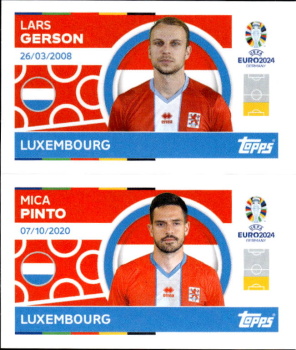Lars Gerson / Mica Pinto Luxembourg samolepka Topps EURO 2024 #LUX4-5