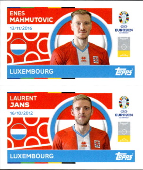 Enes Mahmutovic / Laurent Jans Luxembourg samolepka Topps EURO 2024 #LUX6-7