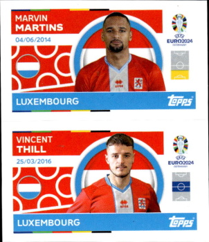 Marvin Martins / Vincent Thill Luxembourg samolepka Topps EURO 2024 #LUX8-9